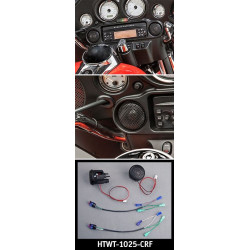 PartzBiz HD HTWT-1025-CRF - J&M ROKKER HTWT-1025-CRF Series Dash Tweeter Speakers Kit 98-13 Harley FLH/T/X