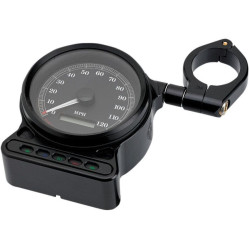 PartzBiz HD DS22100313 - JOKER สีดำ Anodized ด้านข้าง SPEEDO Relocation วงเล็บ Harley Sportster XL 1995-2014 W/39 มม.10-319B