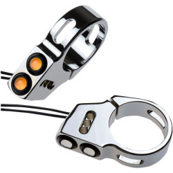 PartzBiz HD DS20201304 - Joker Machine Chrome 49mm Fork Mount LED Front Rat Eye Amber Turn Signals Harley | 05-200-3C PartzBiz HD DS20201304 - Joker Machine Chrome 49mm Fork Mount LED Front Rat Eye Amber Turn Signals Harley | 05-200-3C