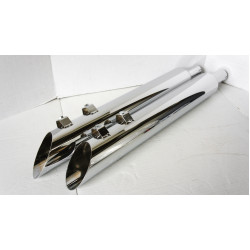 PartzBiz HD JFB-JAC31230MCRV250 - ท่อไอเสีย Jones Full Boar Slash Up Slip-On Muffler 2.5” Baffle Harley FLH 95-16 | JAC3123MCRV250