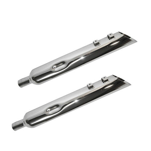 PartzBiz HD: 4413915-ท่อไอเสีย Jones Chrome 4 ”Full Boar Reverse Angle Slip-On 1.75 ” Baffle 95-16 FLH/T Harley Touring
