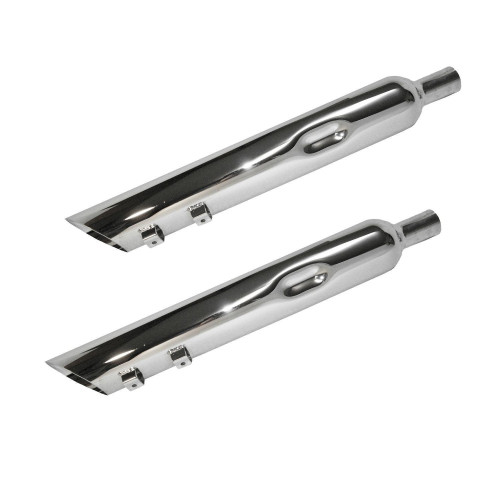 PartzBiz HD: 4413917-Jones Exhaust JAC430MCRV250 Full Boar Reverse Angle Cut Slip-On Mufflers 2.5" Baffle 95-16 FLH PartzBiz HD: 4413917-Jones Exhaust JAC430MCRV250 Full Boar Reverse Angle Cut Slip-On Mufflers 2.5" Baffle 95-16 FLH