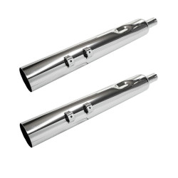 PartzBiz HD JFB-JPT430MC134 - Jones Exhaust Chrome 4" Full Boar Slip-On Mufflers 1.75" Baffle H-D FLH/T 95-16 PartzBiz HD JFB-JPT430MC134 - Jones Exhaust Chrome 4" Full Boar Slip-On Mufflers 1.75" Baffle H-D FLH/T 95-16