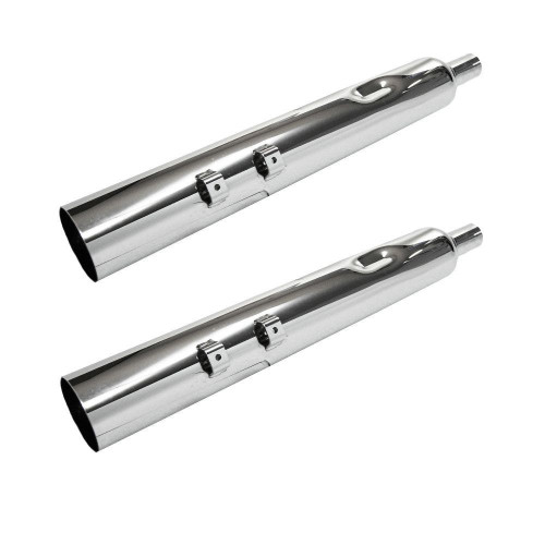 PartzBiz HD: 4413920-Jones Exhaust JPT430MC200 Full Boar Straight Cut Slip-On Mufflers 2” Baffle 95-16 FLH PartzBiz HD: 4413920-Jones Exhaust JPT430MC200 Full Boar Straight Cut Slip-On Mufflers 2” Baffle 95-16 FLH
