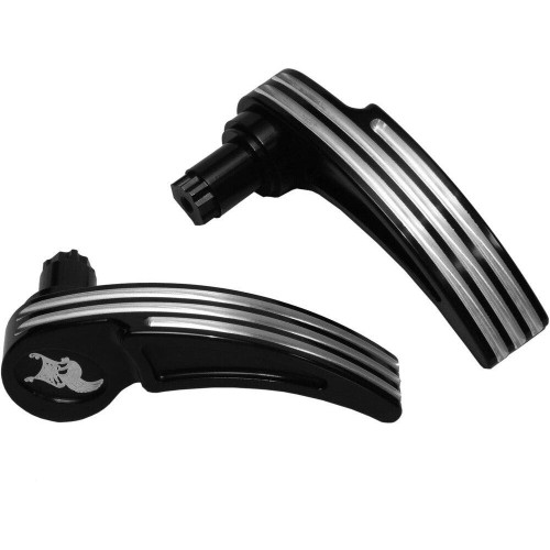 PartzBiz HD: 4413866-Kens Factory KFL-02 Black Cut คันบังคับกระเป๋าข้าง Harley Touring 14-Up