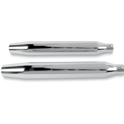 PartzBiz HD DS18010156 - Khrome Werks 3 ” HP-Plus Chrome Tapered Slip on Mufflers Harley FXS FLSTC 07-17 | 202450