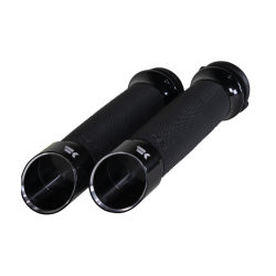 PartzBiz HD DS06302835 - Khrome Werks Avon 500140 Black Contour Edge Handlebar Grips Harley TBW Models