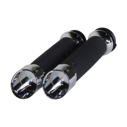 PartzBiz HD DS06302837 - Khrome Werks Avon 500160 Chrome Contour Edge Handlebar Grips Harley TBW Models
