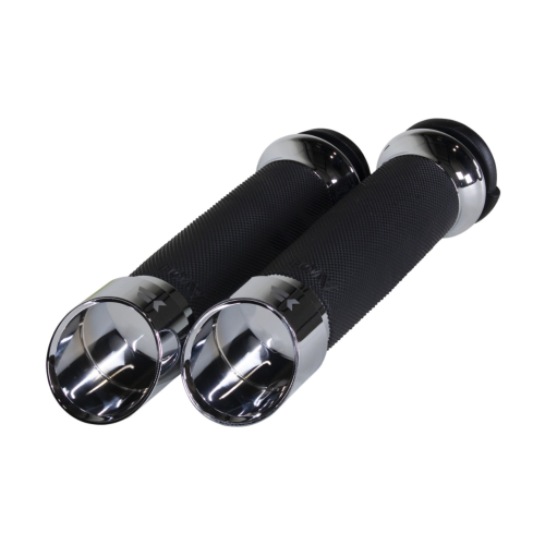 PartzBiz HD: 4413819-Khrome Werks Avon 500160 Chrome Contour Edge Handlebar Grips Harley TBW Models