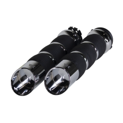 PartzBiz HD DS06302846 - Khrome Werks Avon 500270 Chrome Air Cushion Edge Handlebar Grips Harley Cable Throttle