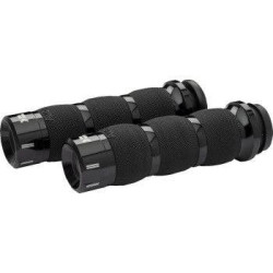 PartzBiz HD DS06303081 - Khrome Werks Avon Air Cushion Klassic Black Hand Grips for Harley Cable Throttle | 500290 PartzBiz HD DS06303081 - Khrome Werks Avon Air Cushion Klassic Black Hand Grips for Harley Cable Throttle | 500290