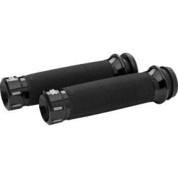 PartzBiz HD DS06303079 - Khrome Werks Avon Contour Klassic Black Hand Grips for Harley Cable Throttle | 500280