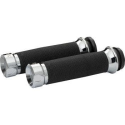 PartzBiz HD DS06303080 - Khrome Werks Avon Contour Klassic Chrome Hand Grips for Harley Cable Throttle | 500285