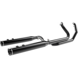 PartzBiz HD DS18001963 - Khrome Werks Black 2 Into 2 Full System Exhaust Stepped Header w/ Crossover  | 200830