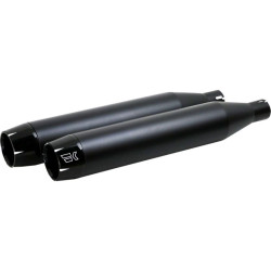 PartzBiz HD DS18011472 - Khrome Werks Black 3.5" Softail Slip-On Muffler Harley Milwaukee 8 FL FX 18-20 | 202600