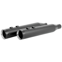 PartzBiz HD DS18011256 - Khrome Werks Black 4.5" HP-Plus Slip-Ons Turbine Contrast Tip Harley M8 FLH 17+ | 202870