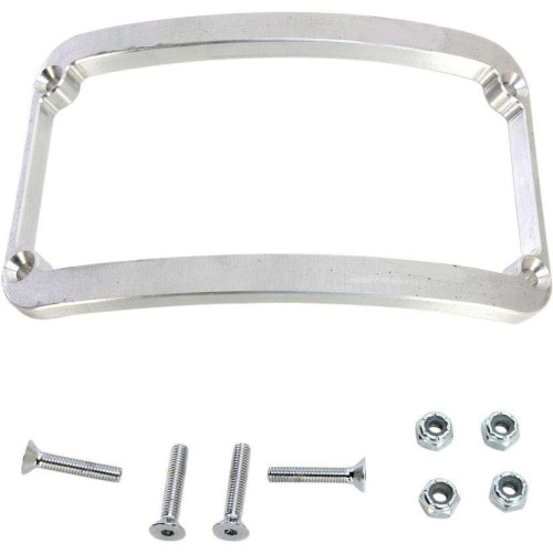 PartzBiz HD: 4413347-Klockwerks Raw License Plate Frame for Frenched Rear Fenders Softail & FLHT | KW05-01-0082-R