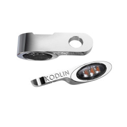 PartzBiz HD WP880-4043 - Kodlin Chrome Elypse Amber LED Turn Signals Universal 12V Harley & Custom