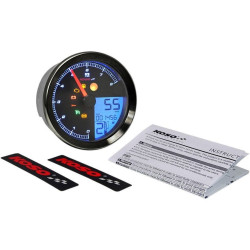 PartzBiz HD DS22110169 - Koso BA051201 HD-04 Silver Bezel Speedometer/Tachometer 04-13 Harley Dyna & XL FXD Sportster Sporty 2211-0169 22110169
