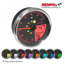 PartzBiz HD DS22110184 - KOSO BA072000 HD-05  Chrome Speedometer / Tachometer 14-19 Harley Dyna Softail Road king motorcycle bike chopper upgrade custom accessories lights gauge speed rpm gas led 482390