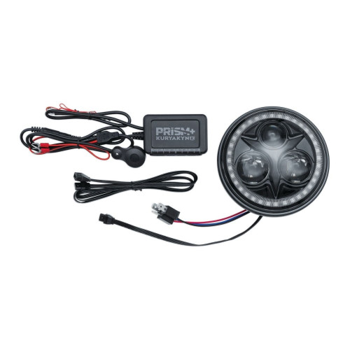 PartzBiz HD: 4413219-Kuryakyn 2473 Black Orbit Prism+ 5-3/4" L.E.D. Headlight Harley Indian softail dyna vrod scout octane victory sportster