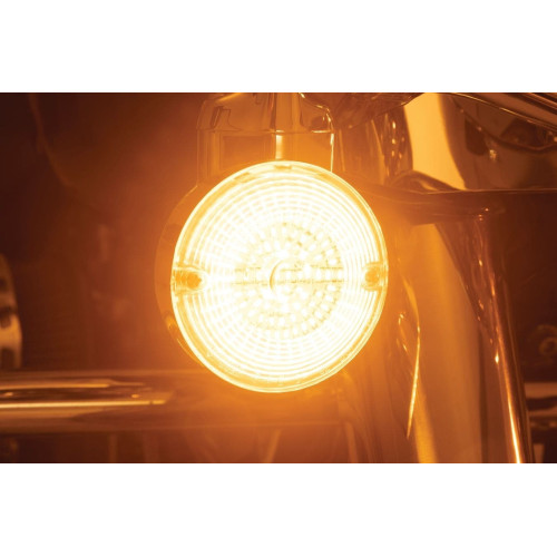 PartzBiz HD: 4413178-Kuryakyn 2933 LuminEZ L.E.D. Rear Turn Signal Inserts 1157 White/Amber 3-1/4‚Äù Flat