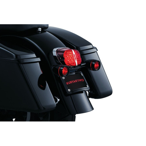 PartzBiz HD: 4413130-Kuryakyn 3143 Curved Black License Plate Frame Harley w/ KA Turn Signal Bar PartzBiz HD: 4413130-Kuryakyn 3143 Curved Black License Plate Frame Harley w/ KA Turn Signal Bar