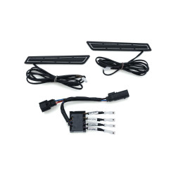 PartzBiz HD KA5477 - Kuryakyn 5477 ซาตินสีดำ LED Saddlebag บานพับสำเนียง 14-19 Harley Touring 486953 486-953