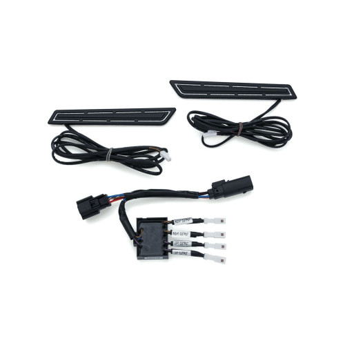 PartzBiz HD: 4413055-Kuryakyn 5477 Satin Black LED Saddlebag Hinge Accents 14-19 Harley Touring 486953 486-953