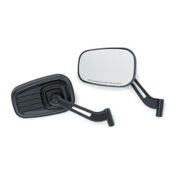 PartzBiz HD KA6655 - Kuryakyn 6655 Black Dillinger Mirrors 3.5 ” x 5.5 ” Harley Davidson Universal 485182 อะแดปเตอร์ตัวเมียพอดีเรือลาดตระเวนถุงชอปเปอร์แบบกำหนดเองที่ดีที่สุดสำหรับ