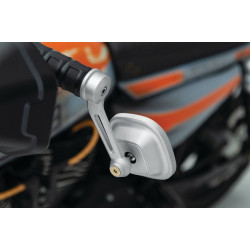 PartzBiz HD KA6656 - Kuryakyn 6656 Silver Dillinger กระจกปลายแฮนด์ 1 ” 7/8 ” Harley Metric Universal davidson custom chopper bagger cruiser ที่ดีที่สุดสำหรับ