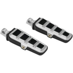 PartzBiz HD KA6666 - Kuryakyn 6666 Silver Dillinger เท้า W/อะแดปเตอร์ Universal Harley Fit 1620-1875 16201875 485613