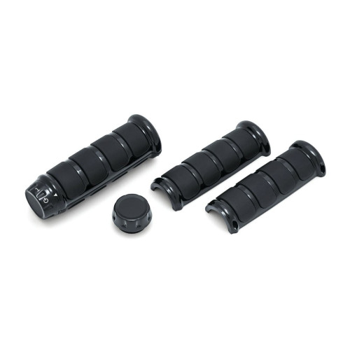 PartzBiz HD: 4412896-Kuryakyn 6781 ISO Handlebars Grips Black Harley w/ Heated Grips FLHT/R 08-20
