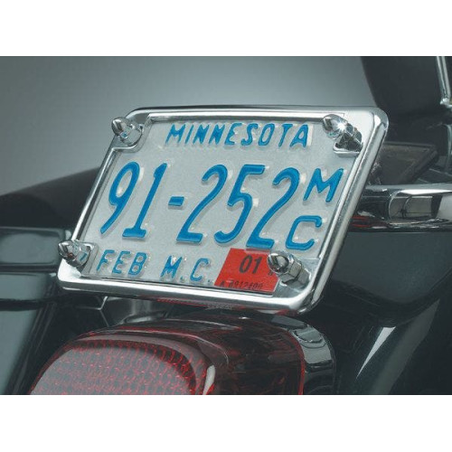PartzBiz HD: 4412787-Kuryakyn 9166 Chrome License Frame w/ Back Plate Set 4 x 7 Harley & Metric