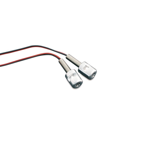 PartzBiz HD: 4412788-Kuryakyn 9199 ไฟส่องป้ายทะเบียน LED โครเมียมคู่ Universal 12 Volt