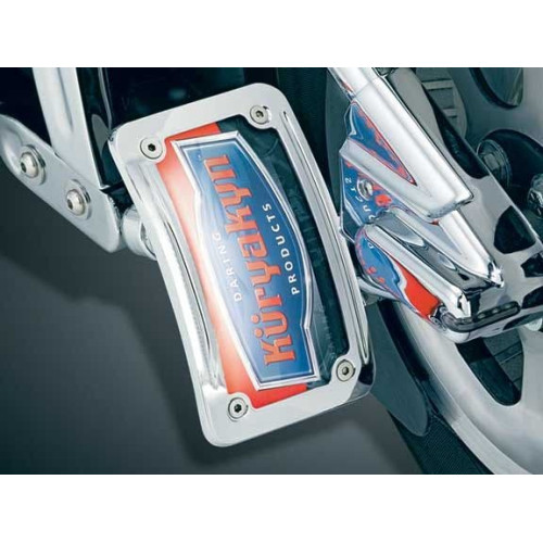PartzBiz HD: 4412789-Kuryakyn 9251 Chrome Lighted Curved Vertical Side Mount (ea) Harley & Metric