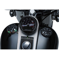 PartzBiz HD KA7383 - Kuryakyn Black Alley Cat LED Fuel & Battey Gauge สำหรับ Harley 96-16 FL FX XL | 7383 PartzBiz HD KA7383 - Kuryakyn Black Alley Cat LED Fuel & Battey Gauge สำหรับ Harley 96-16 FL FX XL | 7383