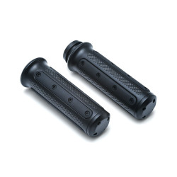 PartzBiz HD KA6121 - Kuryakyn Black Heavy Industries Hand Grips Harley w/ Cable Throttle 6121