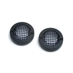 PartzBiz HD KA6545 - Kuryakyn Black Mesh Bullet Turn Signal Bezels Smoke Lens for Harley | 6545