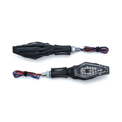 PartzBiz HD KA2527 - Kuryakyn Black Skeleton Hand Single Function Turn Signal for Harley / Metric Pair | 2527