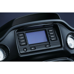 PartzBiz HD KA6967 - Kuryakyn Black Tri Line Stereo Trim Accent for Harley FLTR 15-16 W/ Boom Box 4.3 | 6967 PartzBiz HD KA6967 - Kuryakyn Black Tri Line Stereo Trim Accent for Harley FLTR 15-16 W/ Boom Box 4.3 | 6967
