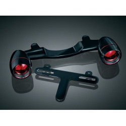 PartzBiz HD KA5405 - Kuryakyn Gloss Black Bullet Light Rear Turn Signal Bar For Harley-Davidson FLH FLT 1991-2013 | 5405