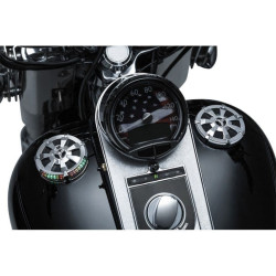 PartzBiz HD KA7381 - Kuryakyn Chrome Alley Cat LED Fuel & Battey Gauge สำหรับ Harley 96-16 FL FX XL | 7381 PartzBiz HD KA7381 - Kuryakyn Chrome Alley Cat LED Fuel & Battey Gauge สำหรับ Harley 96-16 FL FX XL | 7381