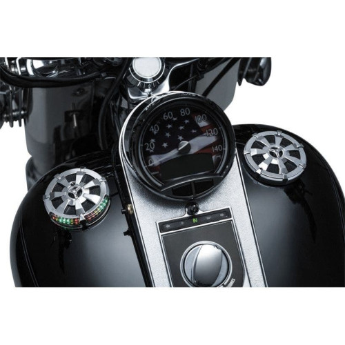 PartzBiz HD: 4412566-Kuryakyn Chrome Alley Cat LED Fuel & Battey Gauge สำหรับ Harley 96-16 FL FX XL | 7381