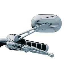 PartzBiz HD KA1409 x 2 - Kuryakyn Chrome Long Stem Magnum Plus Large Head Mirrors Convex Glass Pair