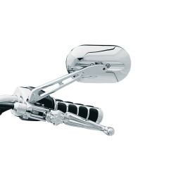 PartzBiz HD KA1412 x 2 - Kuryakyn Chrome Long Stem Magnum Plus with Large Head Mirrors Flat Glass Pair | 1412