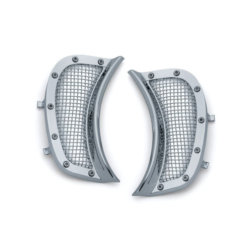PartzBiz HD: 4412461-Kuryakyn 6518 Chrome Mesh Headlight Vent Accents Harley Road Glide FLTR 15-18