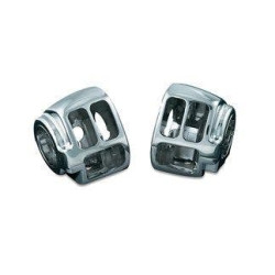 PartzBiz HD KA1747 - Kuryakyn Chrome Switch Housings ชุดควบคุมแฮนด์บาร์ Harley FL/FX FXD XL 11-17 | 1747