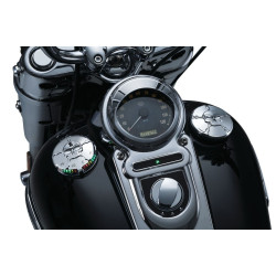 PartzBiz HD KA7357 - Kuryakyn Chrome Zombie LED Fuel & Battey Gauge สำหรับ Harley 96-16 FL FX XL | 7357 PartzBiz HD KA7357 - Kuryakyn Chrome Zombie LED Fuel & Battey Gauge สำหรับ Harley 96-16 FL FX XL | 7357