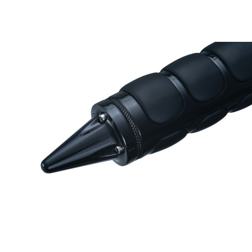 PartzBiz HD: 4412189-Kuryakyn ฝาปิดปลายกริชสีดำเงา ISO Kinetic และด้ามจับ Harley Metric Grips 6359